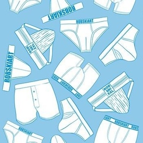 underwear white - blue