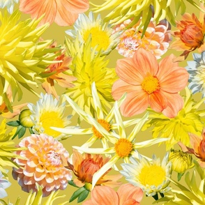 Yellow  Dahlia pattern