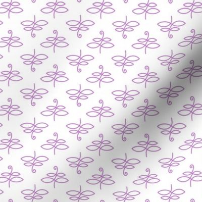 Line Art Butterfly Purple on White