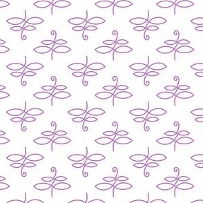 Line Art Butterfly Purple on White
