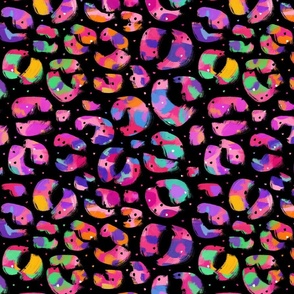 Large Scale - Rainbow Abstract Leopard Black
