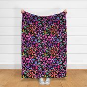 XL Scale - Rainbow Abstract Floral Black