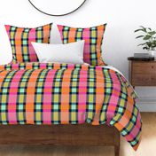 (L) Scottish plaid no. 1 pink orange midnight blue