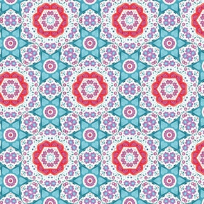 Teal Pink Orange Geometric Watercolor Jumbo