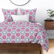 Geometric Abstract Pattern Teal Orange Pink 2 Jumbo