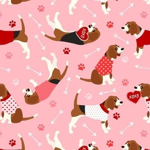 Valentine Beagle Dogs Pink