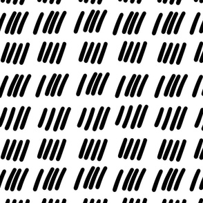 Abstract hand drawn broken lines seamless pattern, black and white texture.