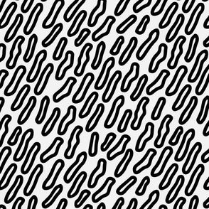 Abstract hand drawn seamless pattern with free form shape elements.