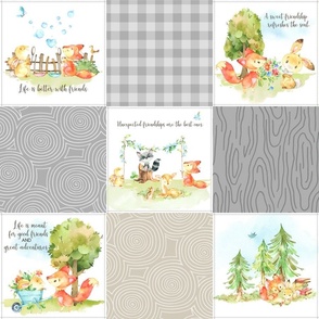 Fox + Bunny Friends Quilt Blanket (quilt F candlestick) Woodland Adventures Bedding // Homer and Louise collection