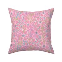 pink swirl floral with dots