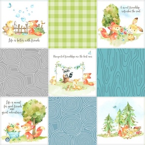 Fox + Bunny Friends Quilt Blanket (quilt G) Woodland Adventures Bedding // Homer and Louise collection