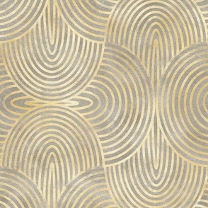 Geometric art deco beige gold pattern