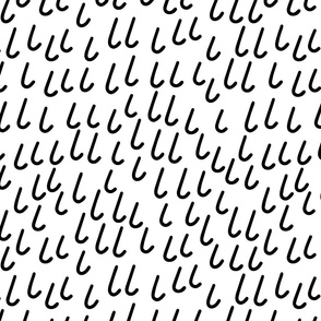 Abstract hand drawn seamless pattern with hook shape elements