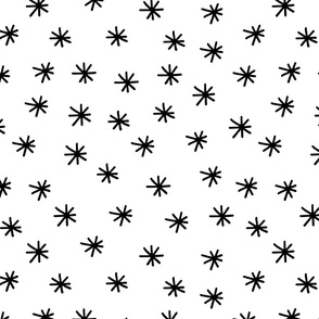 Abstract hand drawn seamless pattern with snowflake shape elements. 