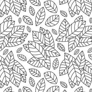 Hand drawn seamless pattern with leaves ornament