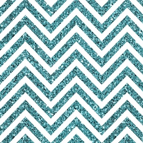 Aqua Blue Glitter Chevron