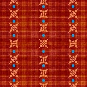 4” repeat Madras check with geometric crosses