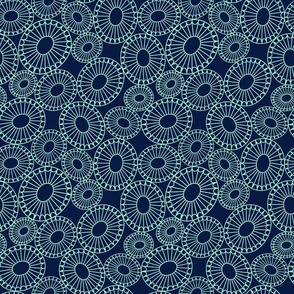 (M) Corals line art midnight blue