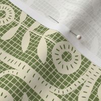 Annetta - natural/green - grid