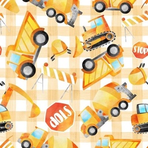 rotated trucks orange gingham