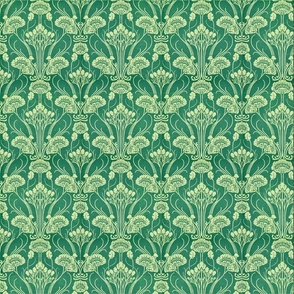 Green yellow floral Belle epoque pattern