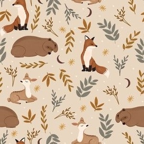 Sleeping Animals Fabric, Wallpaper and Home Decor | Spoonflower