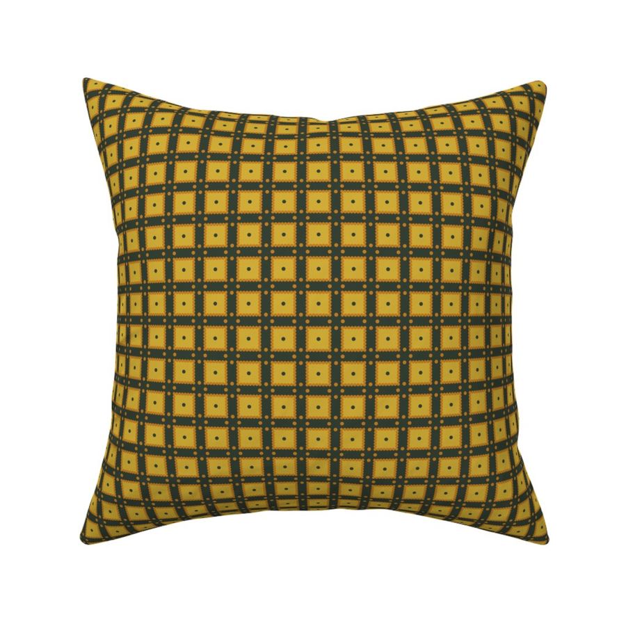 Dotty's Box: Forest Green & Gold Geometric, Windowpane, Grid