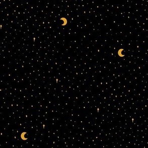 Starry Christmas Night Sky on Black