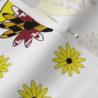 Sqaures of Maryland Flag and Black Eyed Susans 8" x8" Repeat