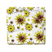 Blacked Eyed Susans with Maryland Flag Yellow Flowers 14" x 14"