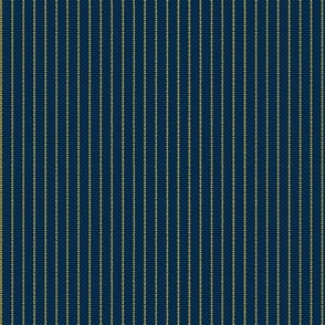 Penny Pinstripe: Midnight Blue & Gold Stripe, Small Stripe