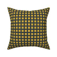 Dotty's Box: Midnight Blue & Gold Geometric, Windowpane, Grid