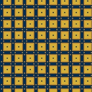 Dotty's Box: Midnight Blue & Gold Geometric, Windowpane, Grid