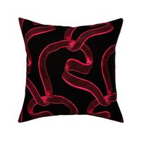 Red velvet ribbon on black