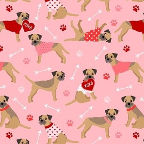 Border Terrier Valentine Pink