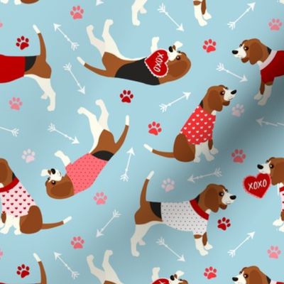 Valentine Beagle Dogs Red