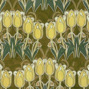 Golden Art Nouveau Tulips
