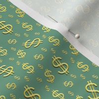 dollar signs gold on green small scale
