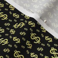 dollar signs gold on black small scale
