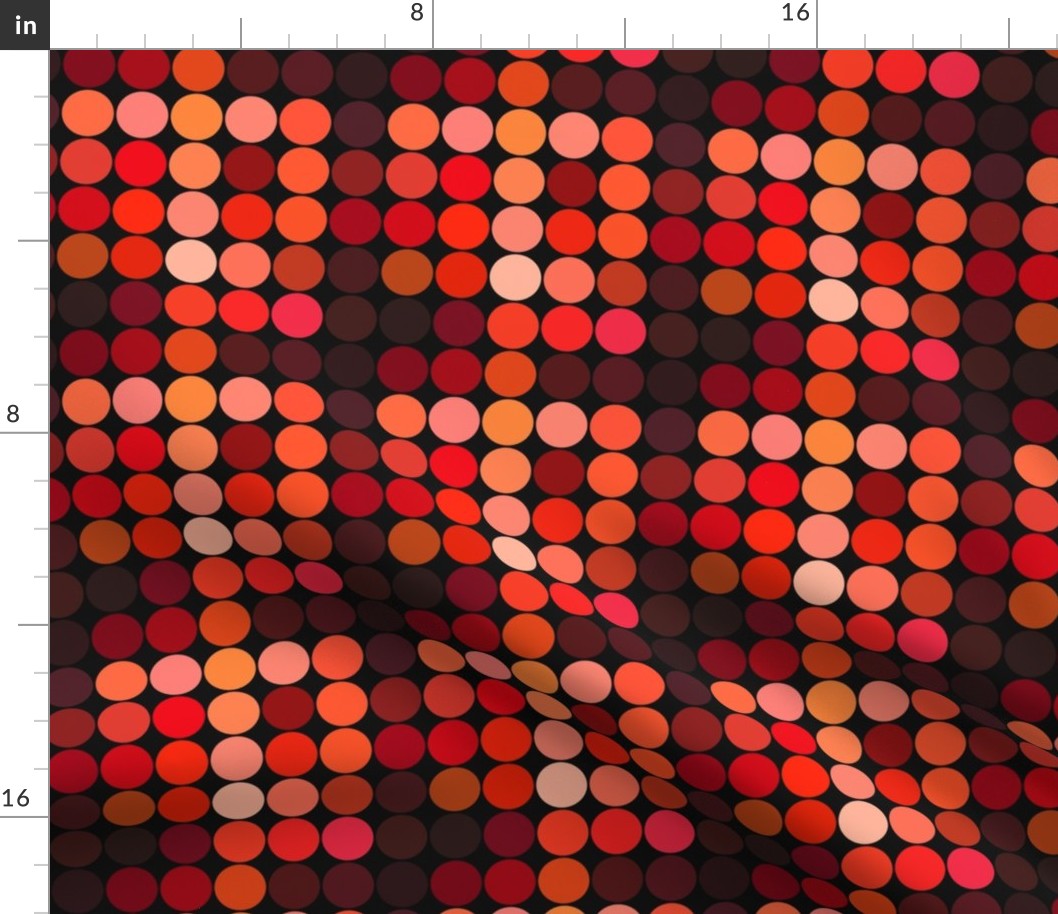 Grid of Orange Dots on Black