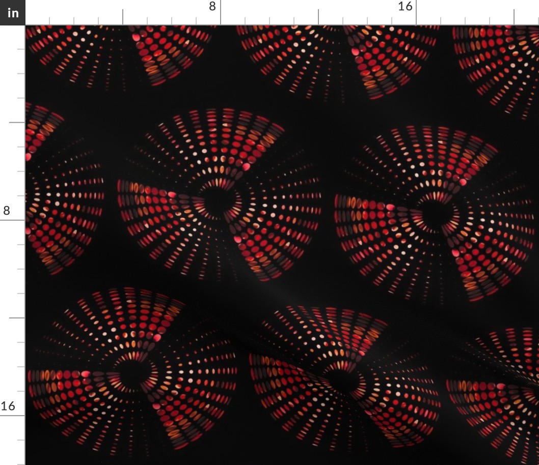 Red and Black Op Art Circles