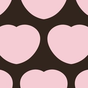 Valentine's Day pink hearts on dark background