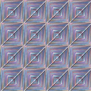 God's Eye Multicolor Yarn Woven Around a Chopstick Square Pattern Design
