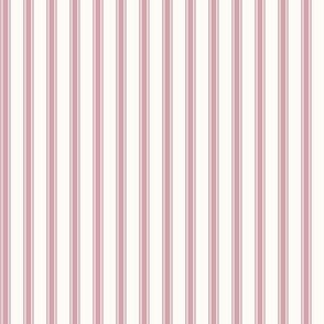 Ticking Stripe: Dusty Rose & Cream Pillow Ticking, Antique Rose Ticking