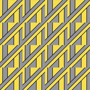 Yellow and Gray Lined Pattern with Rows 