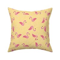 flamingos on sprinkles - yellow
