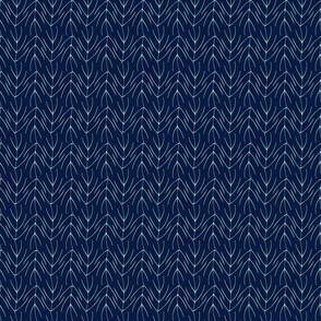 Feathered Chevron - Midnight Blue with Mint