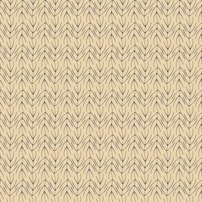 Feathered Chevron - Sand with Midnight Blue