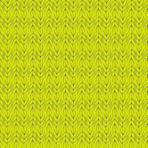 Feathered Chevron - Chartreuse with Midnight Blue