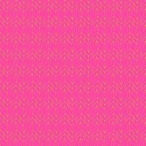 Feathered Chevron - Hot Pink with Chartreuse